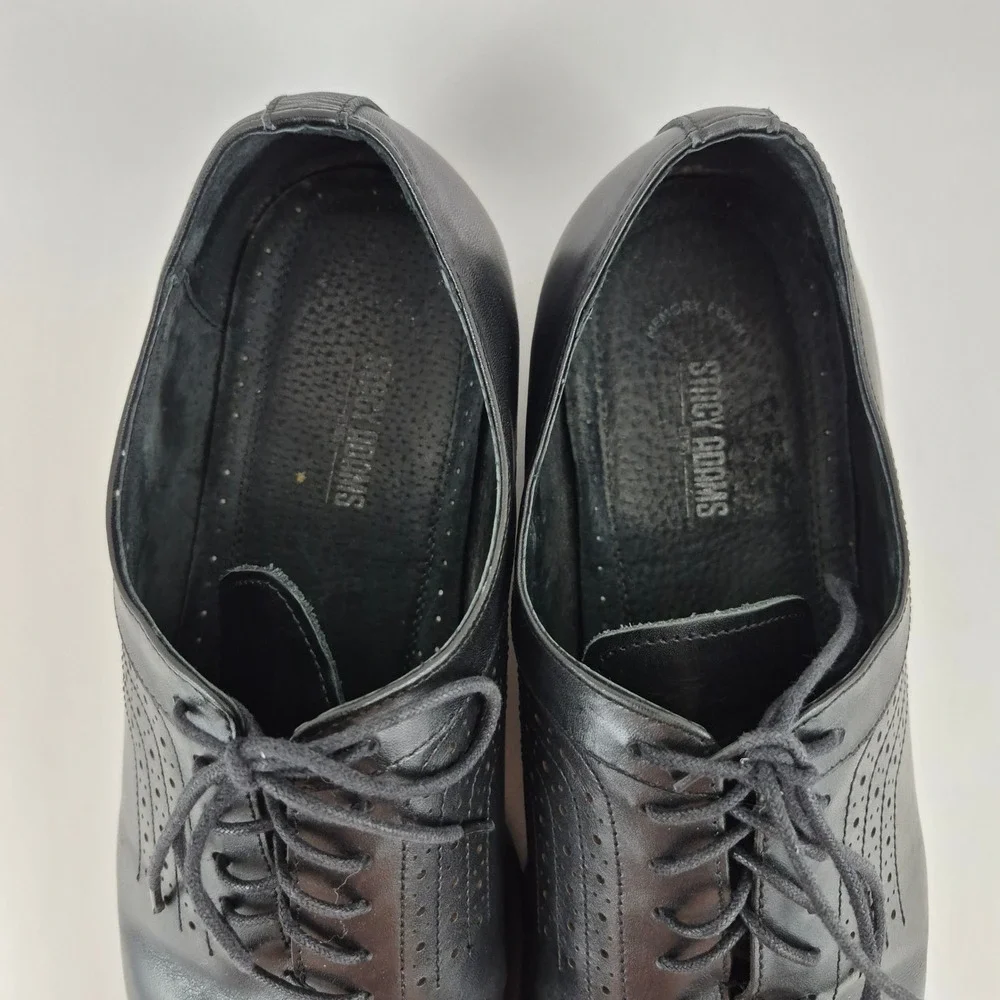 Stacy Adams Men's 25585-001 Black Leather Perforated Oxford Dress Shoes Size 13M